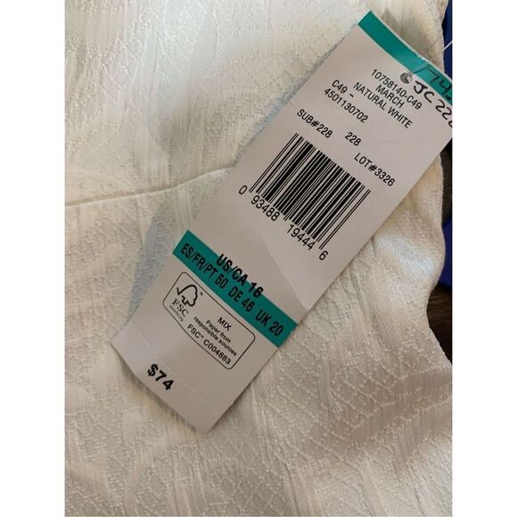 New Evan-Picone Black Label March White Floral Embossed Print Sleeveless Sheath - Picture 5 of 7